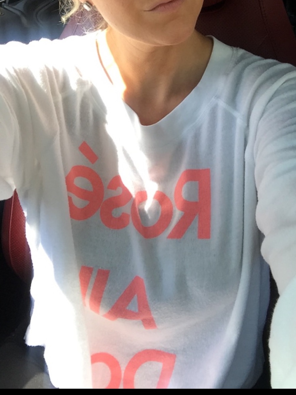 Wildfox White Sweatshirt with Pink "Rosé All Day" Graphic